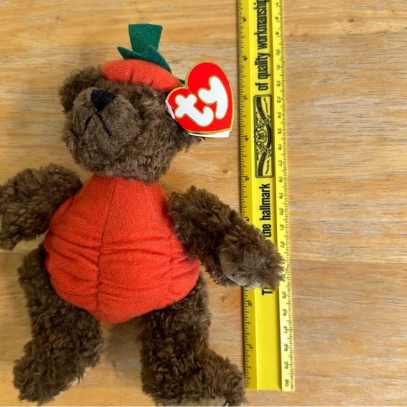 Ty Trick or Treat Peter pumpkin Halloween beanie baby plush bear 1993 - Picture 12 of 12